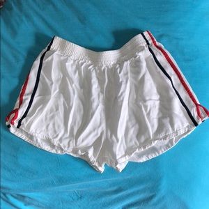 Brandy Melville white shorts with red and blue